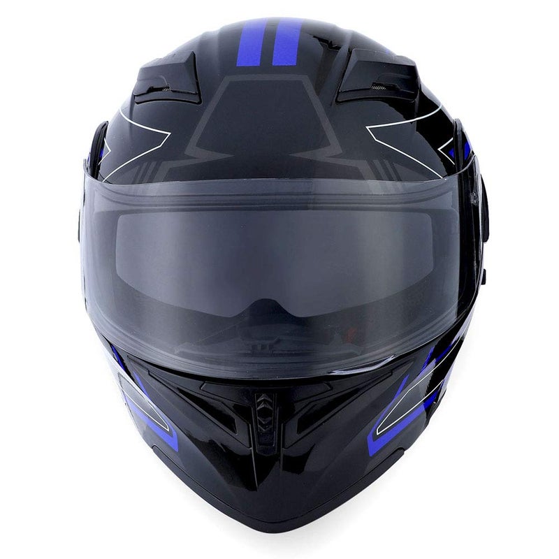 1Storm Motorcycle Modular Full Face Helmet Flip up Dual Visor Sun Shield: HB89 Arrow Blue - Image 5